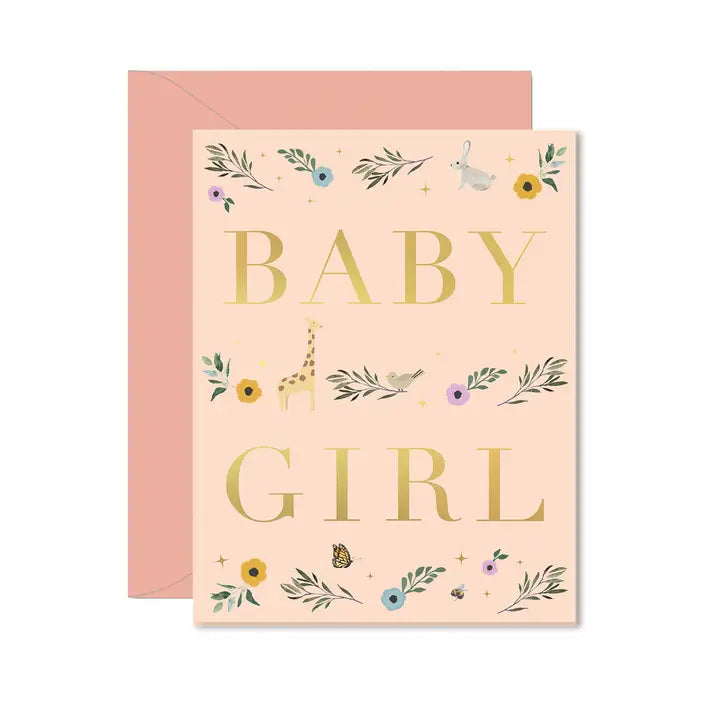 BABY GIRL STORYBOOK GREETING CARD