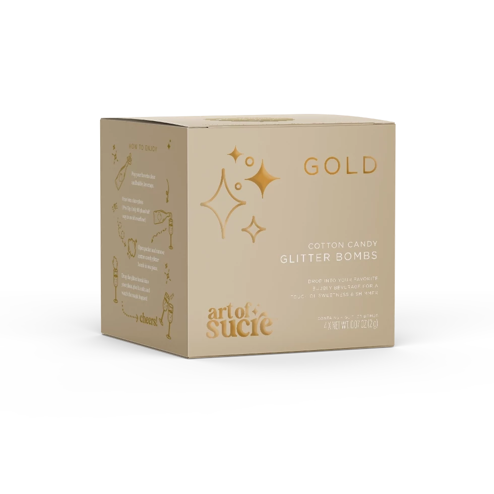 GOLD COTTON CANDY GLITTER DRINK BOMBS