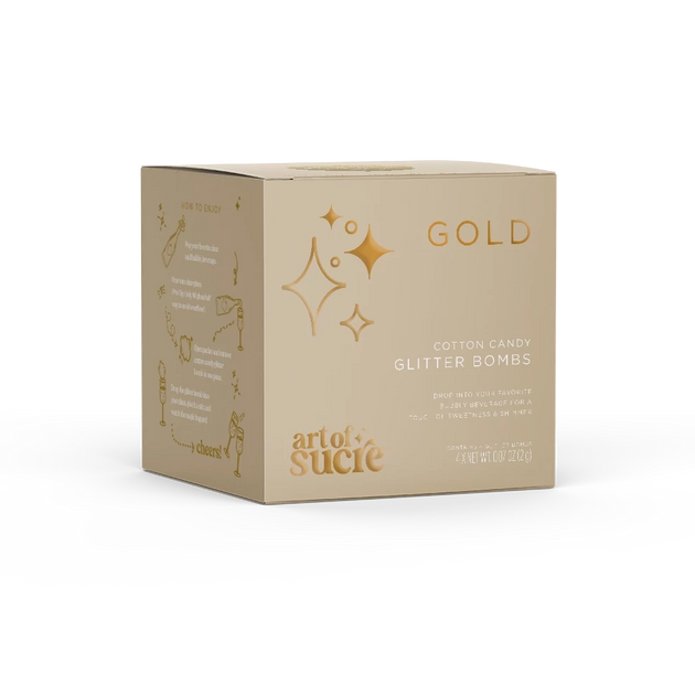 GOLD COTTON CANDY GLITTER DRINK BOMBS Unplug Soy Candles