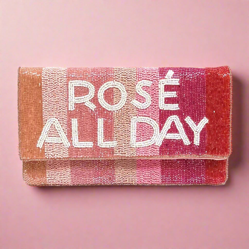 ROSE ALL DAY BEADED CLUTCH