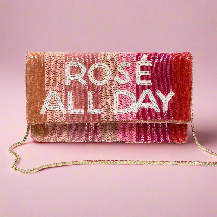 ROSE ALL DAY BEADED CLUTCH