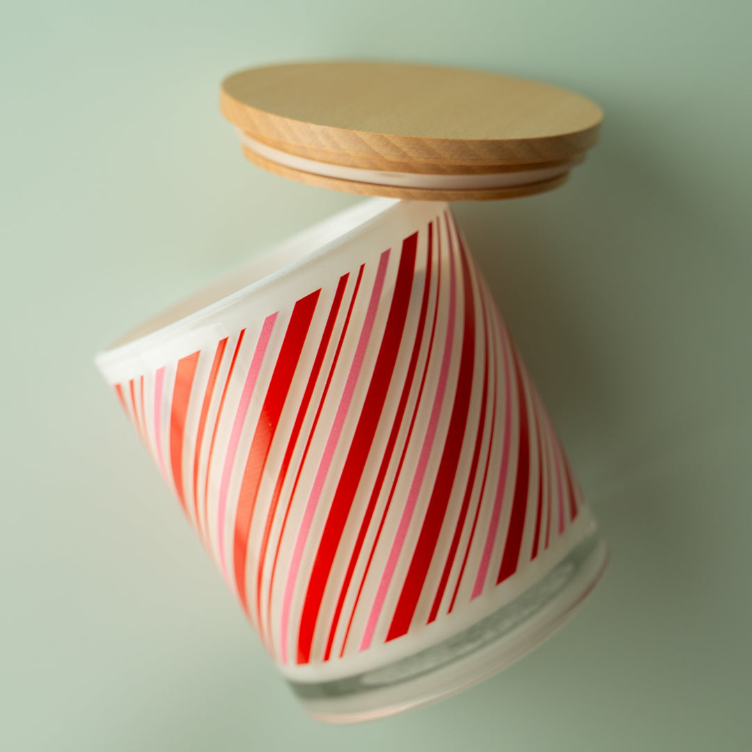 CANDY CANE STRIPE WRAP CANDLE