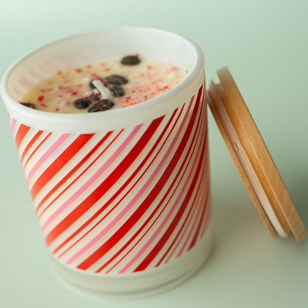 CANDY CANE STRIPE WRAP CANDLE