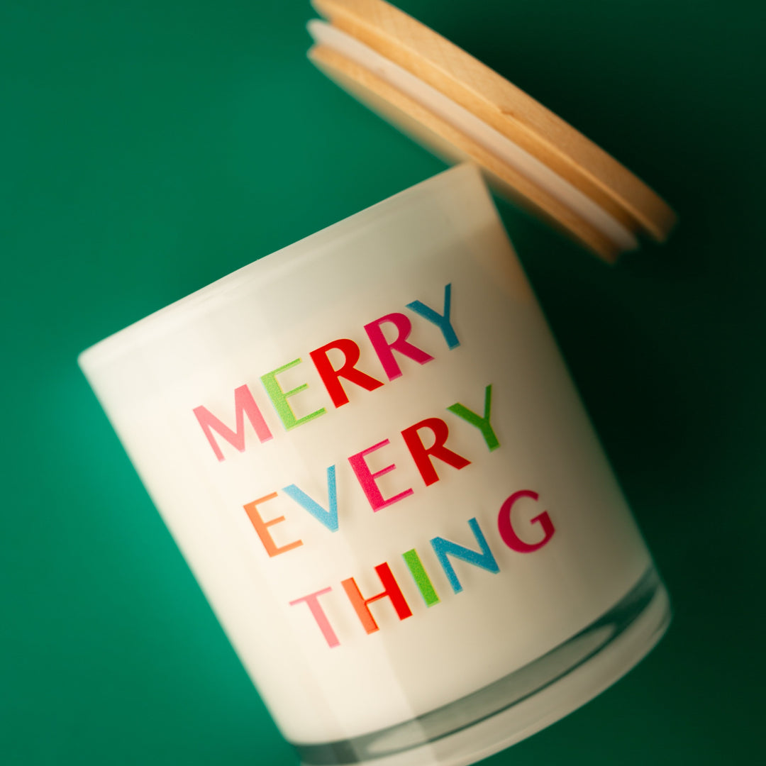MERRY EVERYTHING PRINTED CANDLE