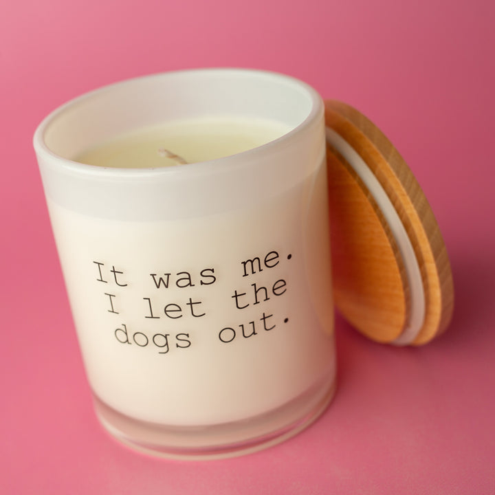 I LET THE DOGS OUT CANDLE'