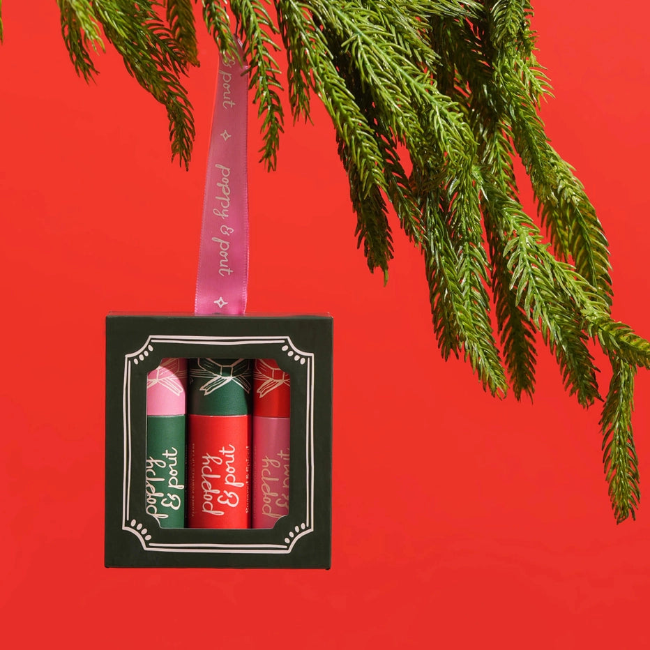 POPPY & POUT HOLIDAY LIP BALM TRIO