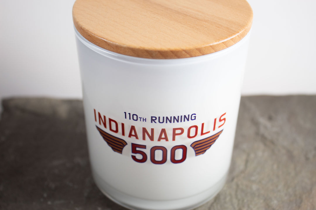 110TH RUNNING INDY 500 PRINTED CANDLE
