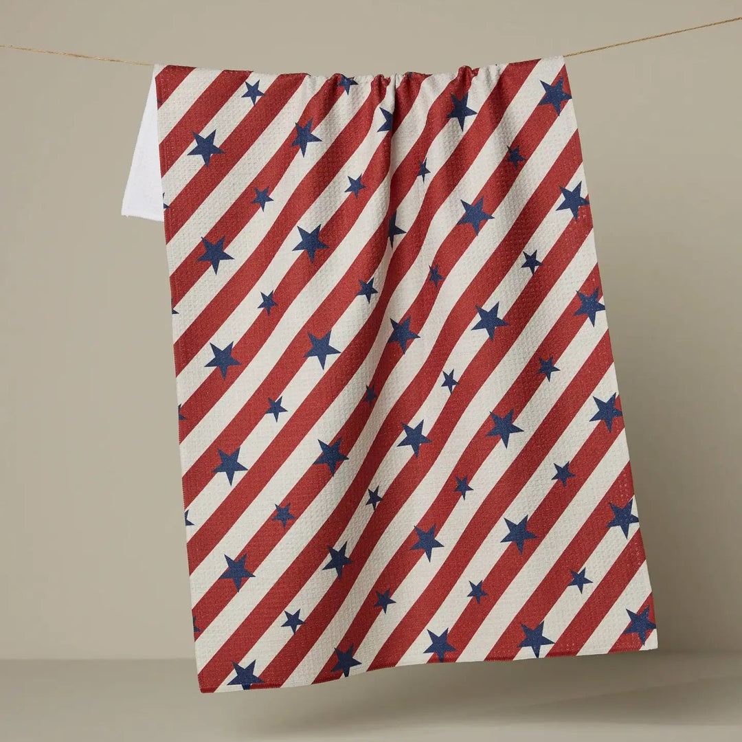 PATRIOTIC STRIPE TEA TOWEL
