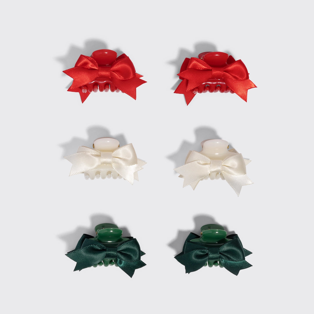 HOLIDAY MINI CLAW CLIPS - 6 PC SET