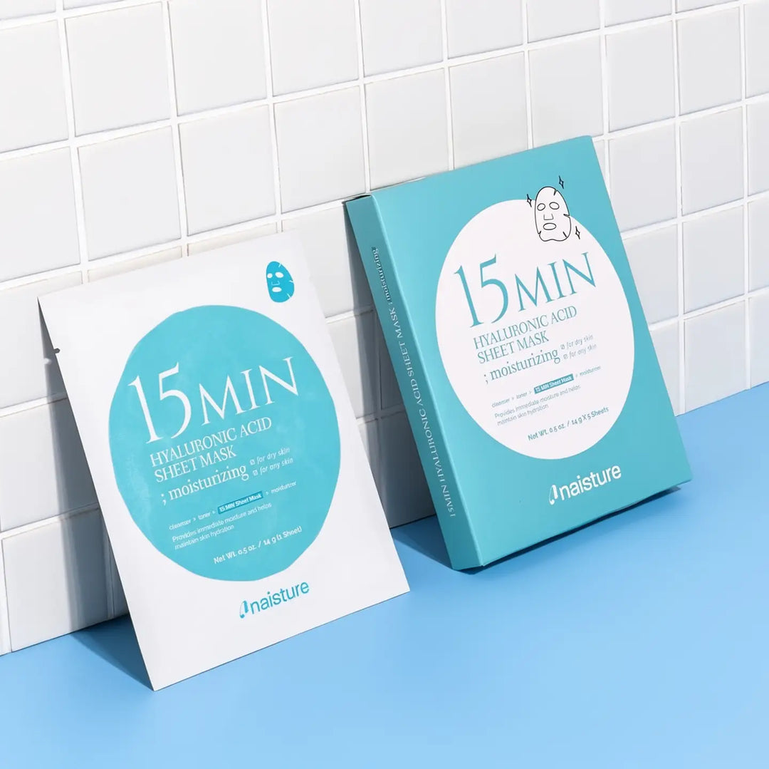 15 MIN MOISTURIZING 15 MIN HYALURONIC ACID SHEET MASK - 5 PC
