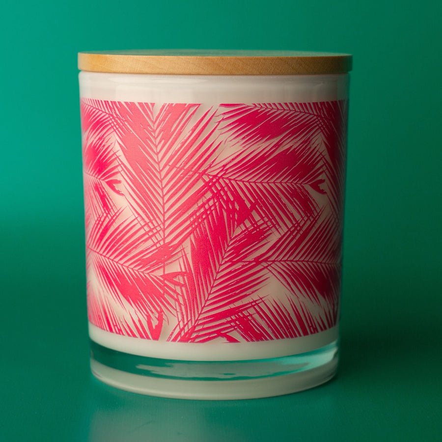 PINK PALM LEAF CANDLE