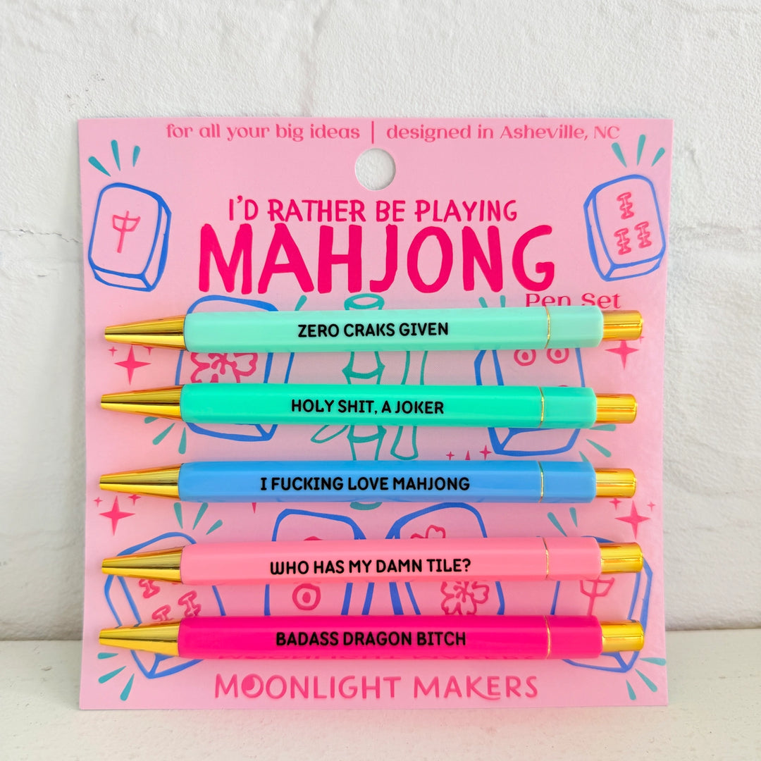 I'D RATHER BE PLAYING MAHJONG PEN SET