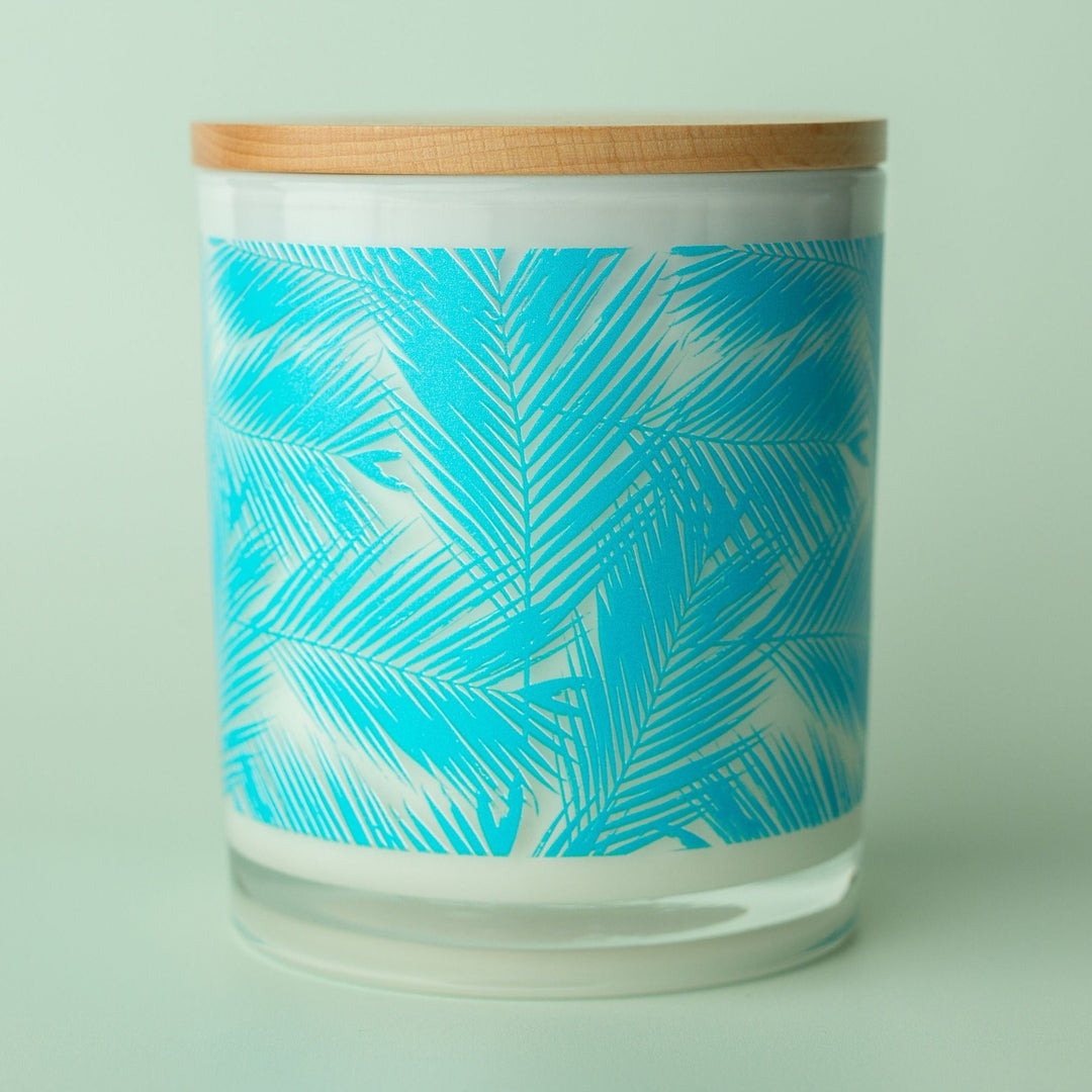 BLUE PALM LEAF CANDLE