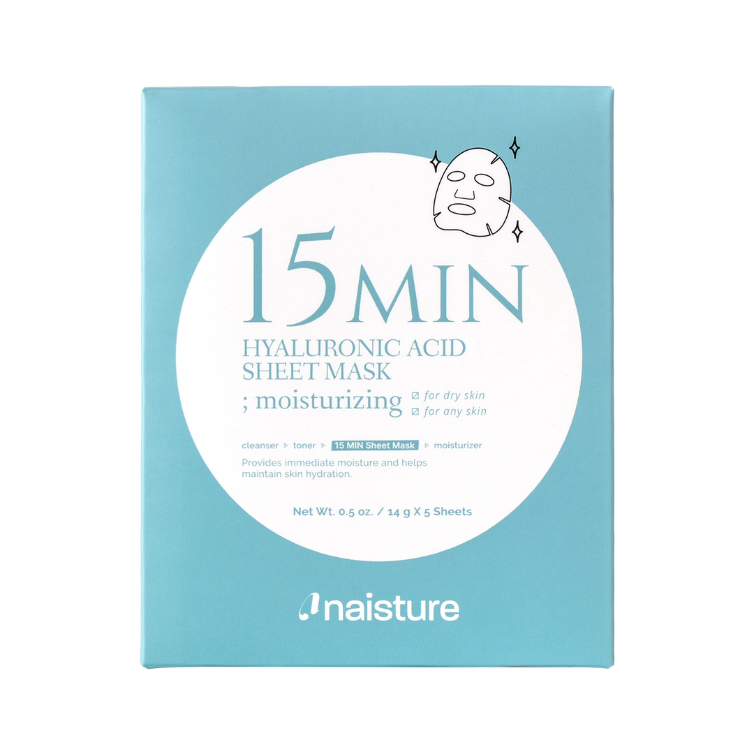 15 MIN MOISTURIZING 15 MIN HYALURONIC ACID SHEET MASK - 5 PC