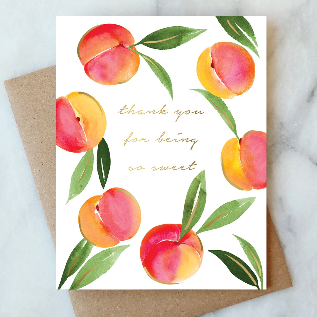 SWEET PEACHES THANK YOU GREETING CARD
