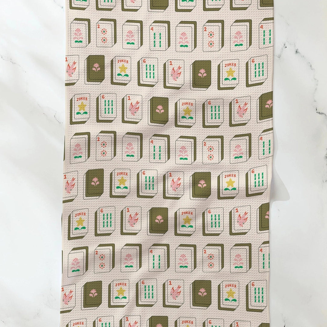 FLOWER TILES TEA TOWEL