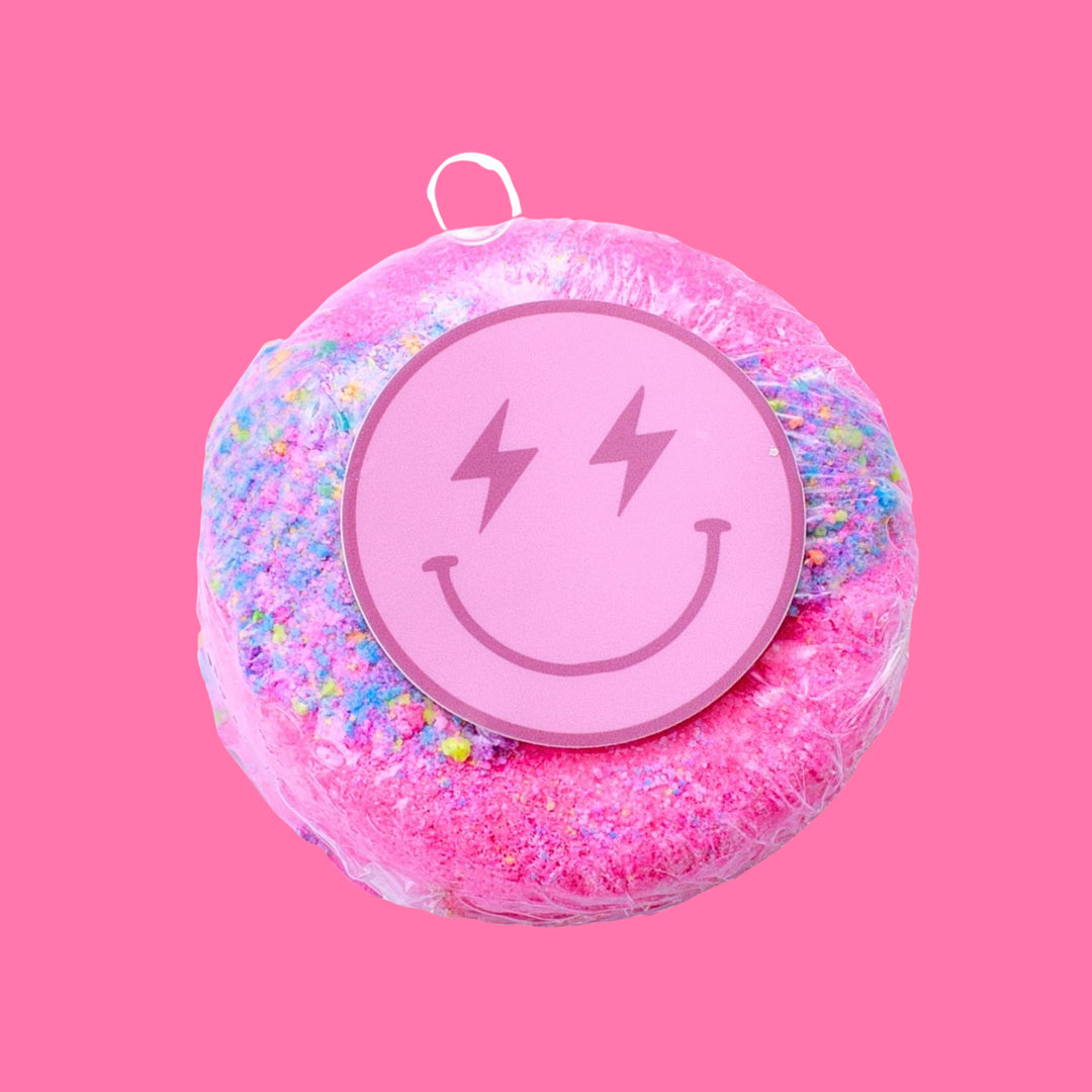 PINK SMILEY FACE DONUT BATH BOMB