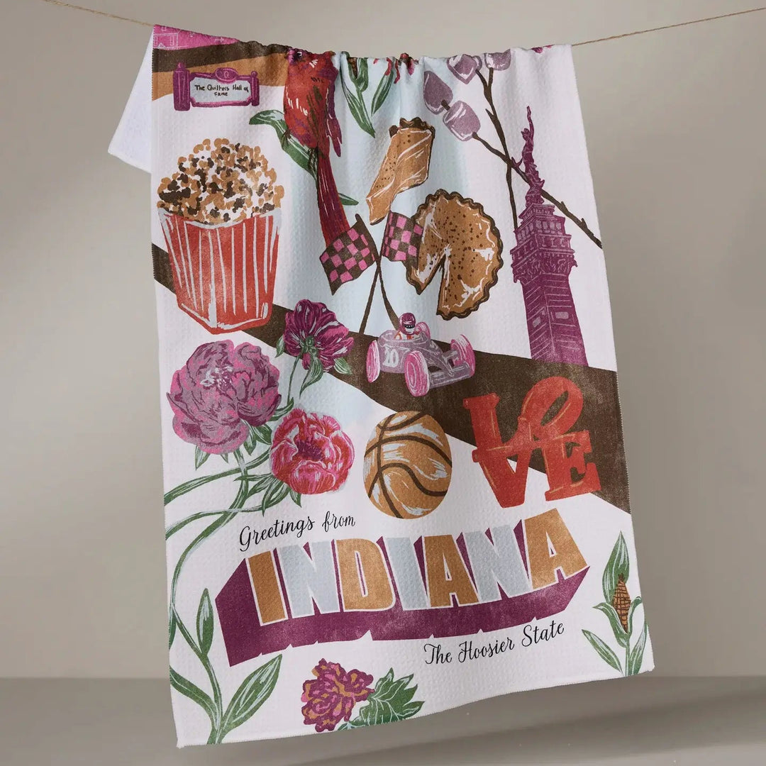 GREETINGS FROM INDIANA TEA TOWEL