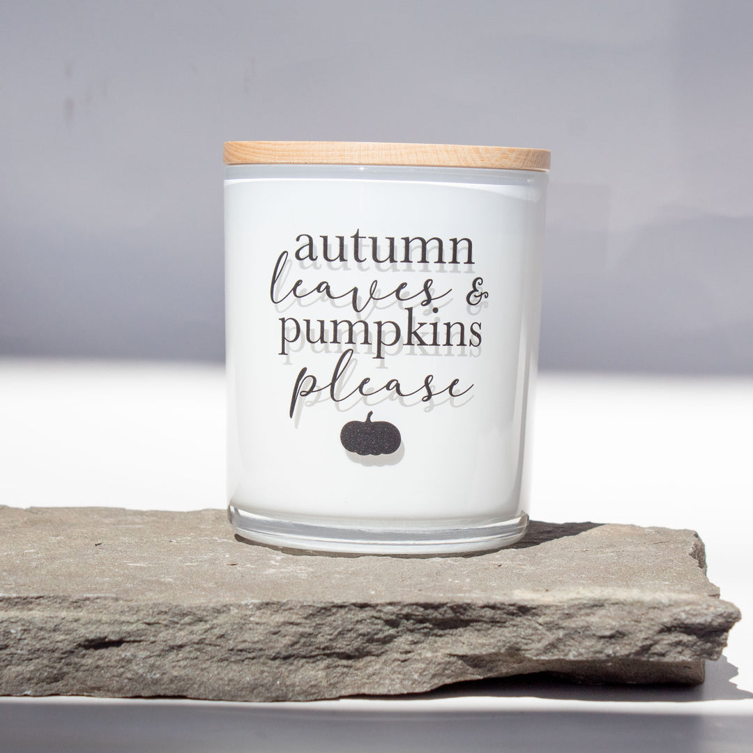 AUTUMN LEAVES AND PUMPKINS PLEASE CANDLE