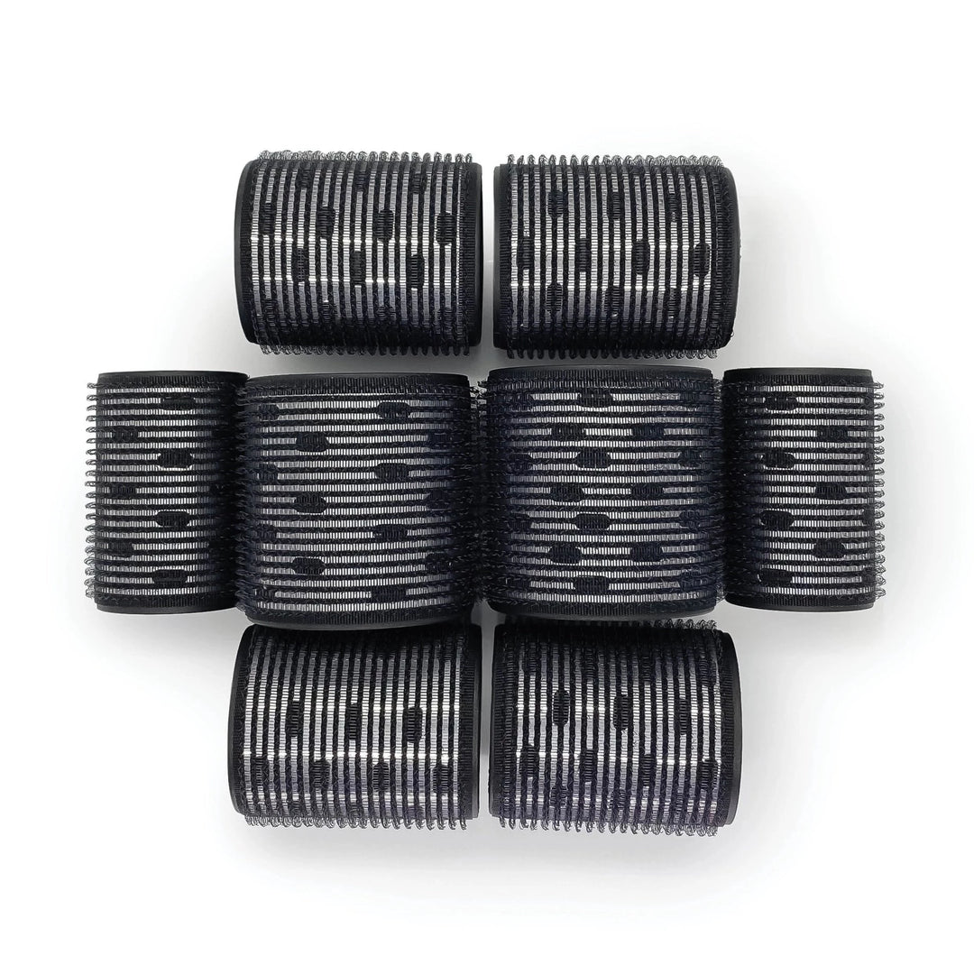 BLACK CERAMIC HAIR ROLLER-VARIETY 8 PC
