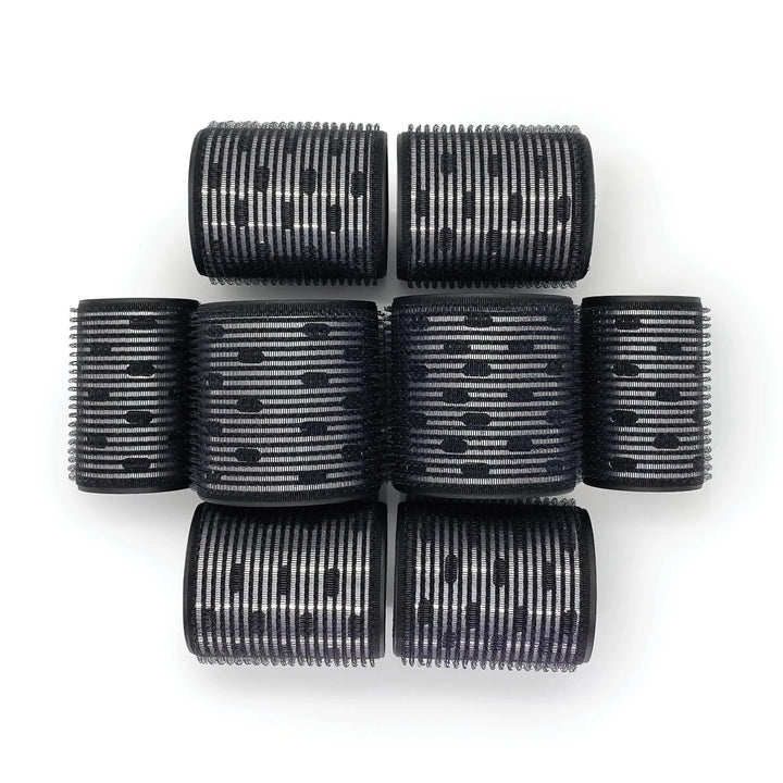 BLACK CERAMIC HAIR ROLLER-VARIETY 8 PC