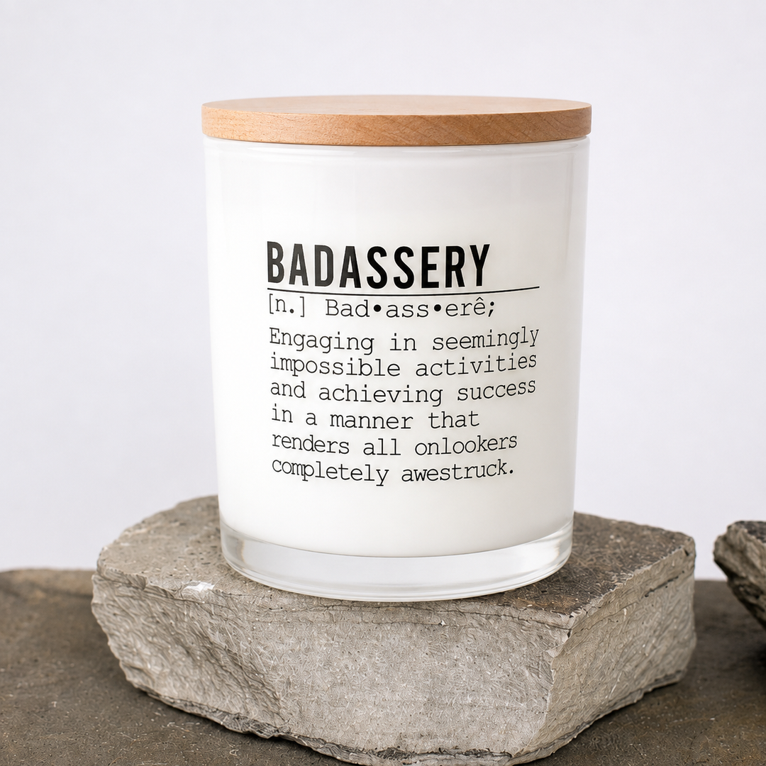 BADASSERY DEFINTION CANDLE