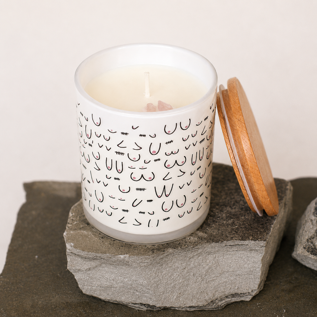 BOOBIES- BREAST CANCER CANDLE