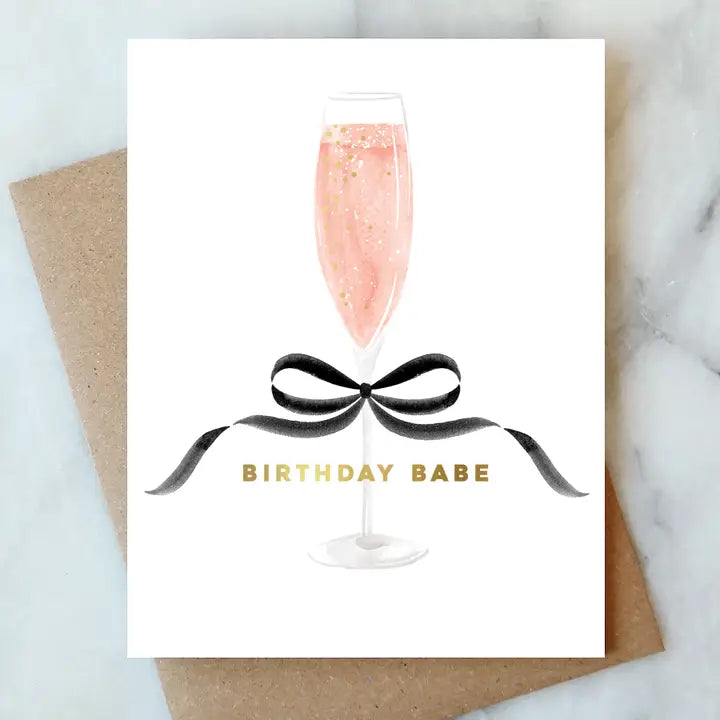 BOW BIRTHDAY BABE GREETING CARD