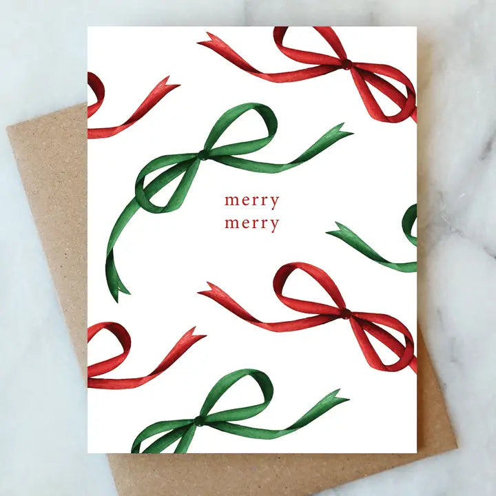 MERRY MERRY BOWS HOLIDAY GREETING CARD