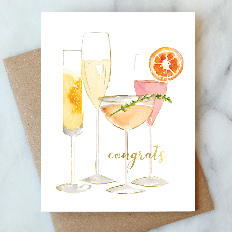 BUBBLY CONGRATS GREETING CARD