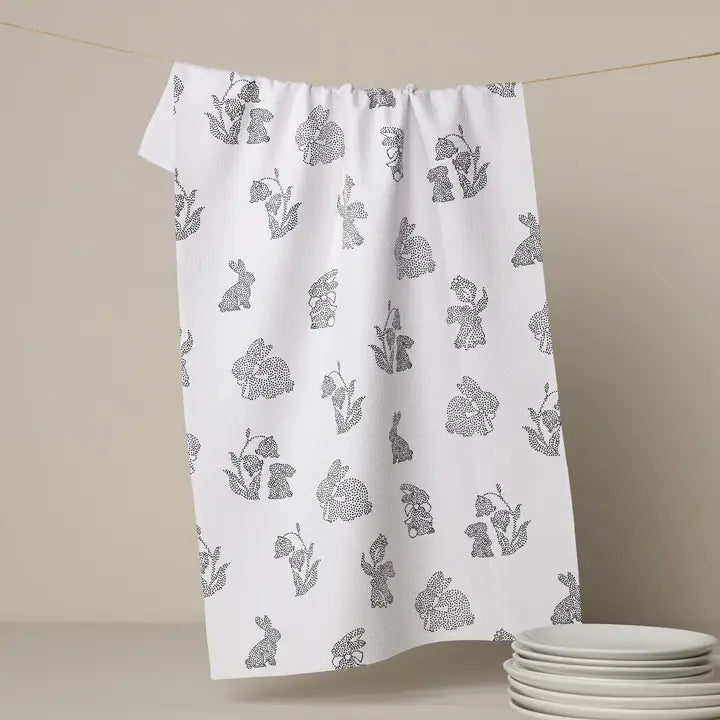 BUNNY DOTS TEA TOWEL
