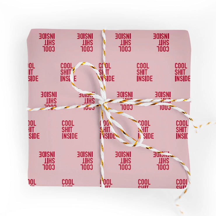 COOL SHIT INSIDE WRAPPING PAPER-PINK