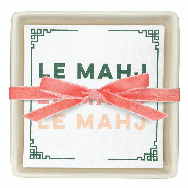 LE MAHJ - CERAMIC TRAY + NAPKINS