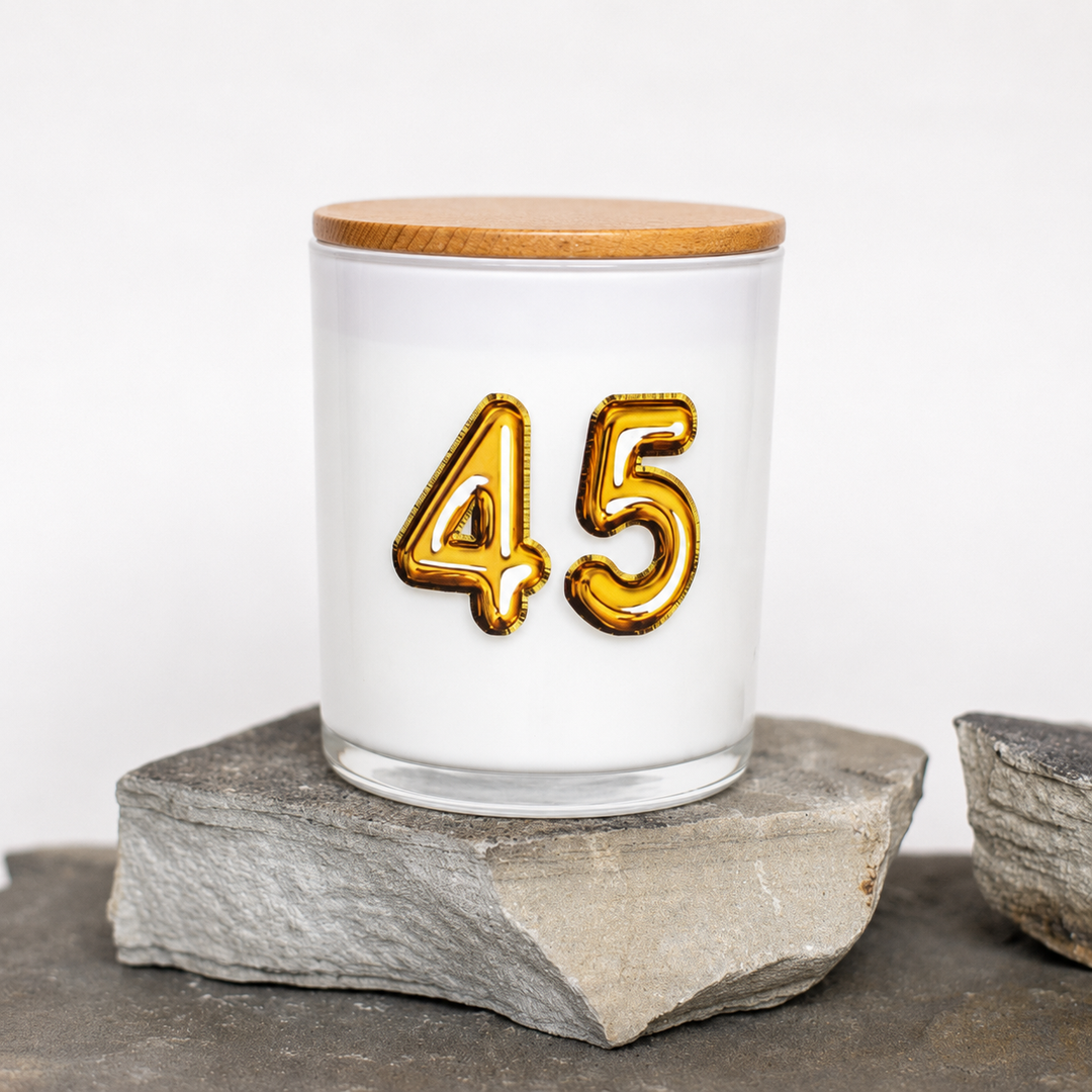 CUSTOM AGE GOLD BIRTHDAY BALLOON CANDLE