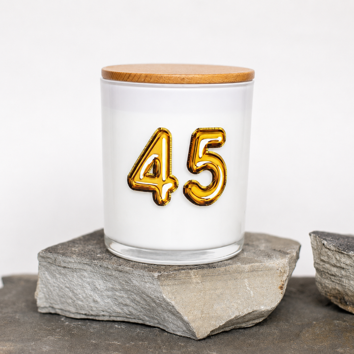 CUSTOM AGE GOLD BIRTHDAY BALLOON CANDLE