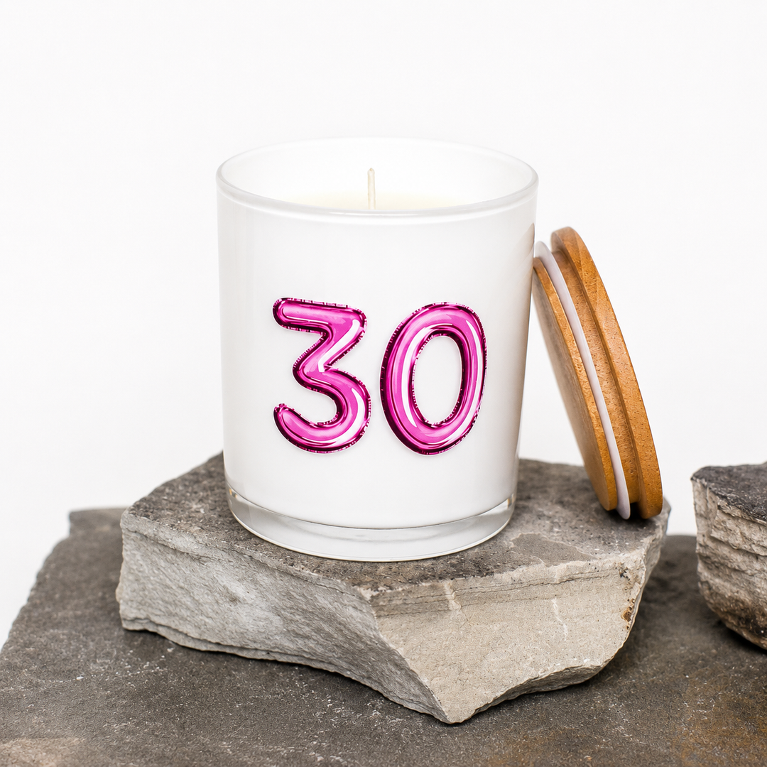 CUSTOM AGE PINK BIRTHDAY BALLOON CANDLE