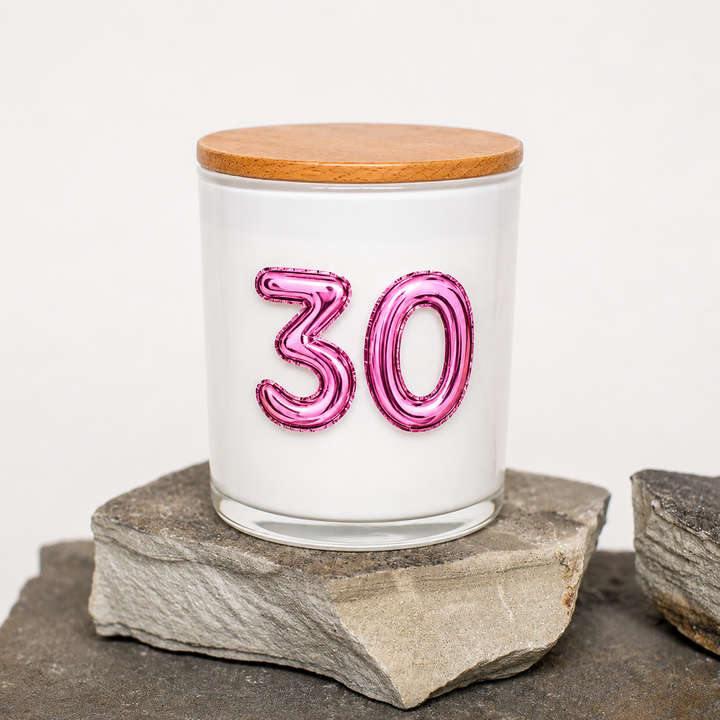 CUSTOM AGE PINK BIRTHDAY BALLOON CANDLE