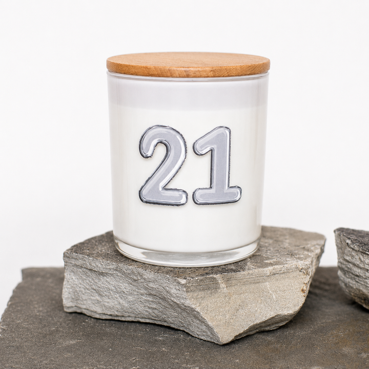 CUSTOM AGE SILVER BIRTHDAY BALLOON CANDLE