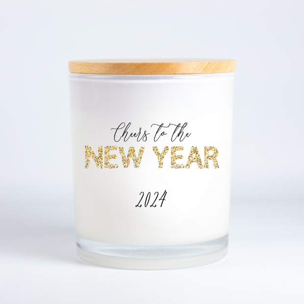 CHEERS TO THE NEW YEAR 2024 PRINTED CANDLE
