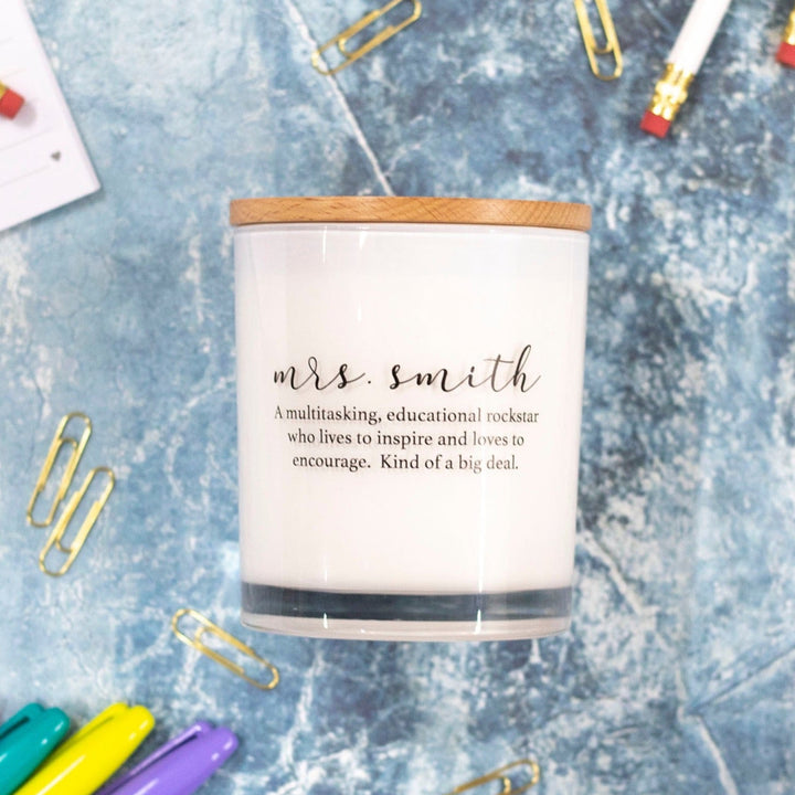 CUSTOM TEACHER NAME DEFINITION CANDLE