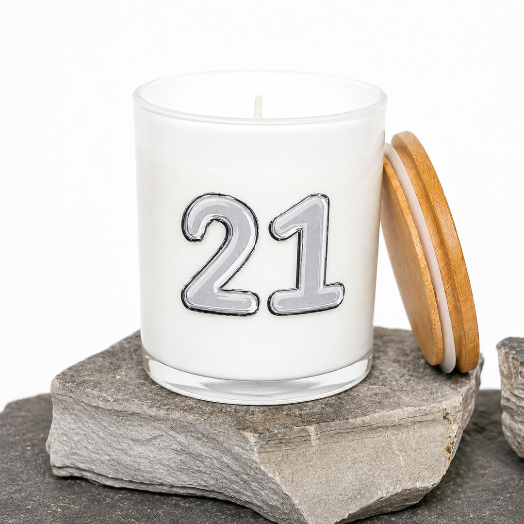 CUSTOM AGE SILVER BIRTHDAY BALLOON CANDLE