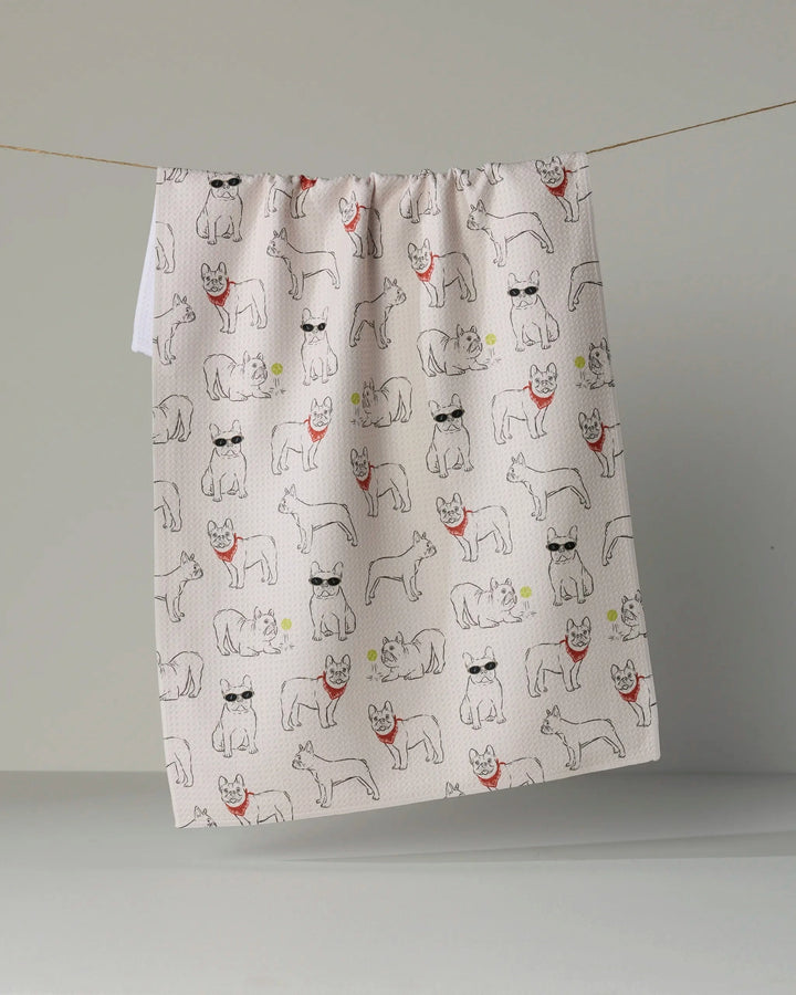 FRENCHIE FROLIC TEA TOWEL