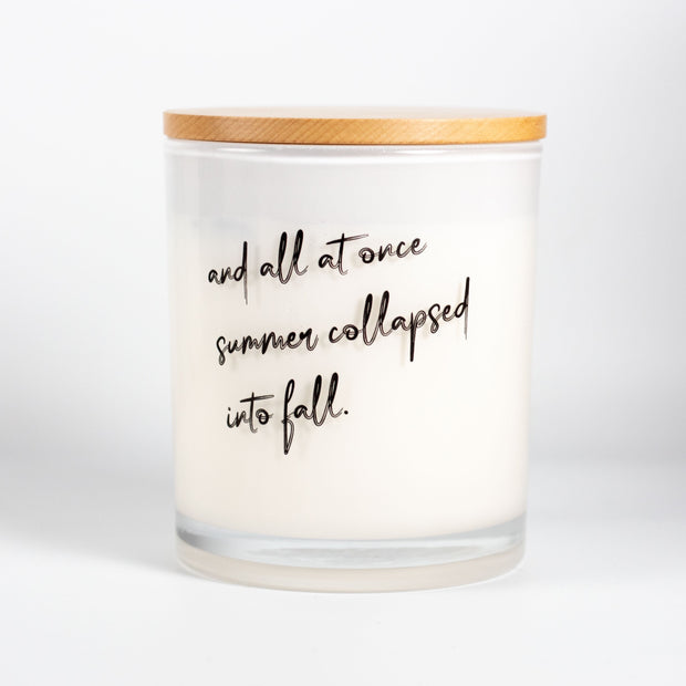 summer collapsed into fall candle