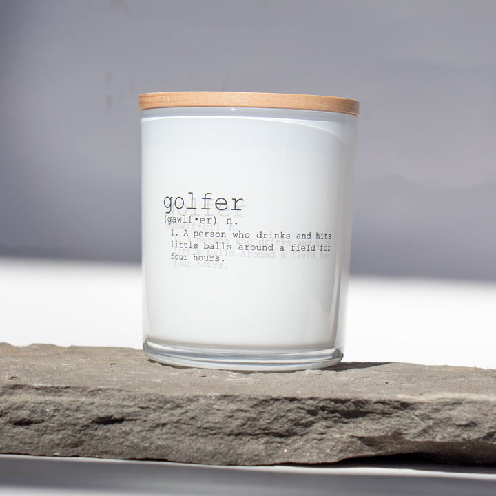 GOLFER DEFINTION CANDLE