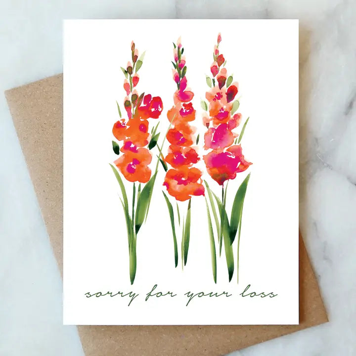 SORRY FOR YOUR LOSS FLORAL SYMPATHY CARD