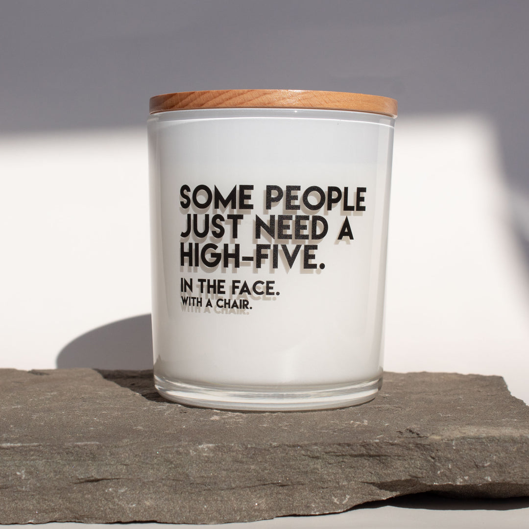 HIGH FIVE IN THE FACE CANDLE
