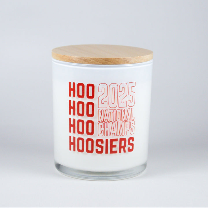HOOSIERS NATIONAL CHAMPIONSHIP PRINTED CANDLE