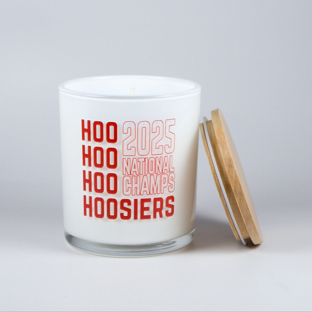 HOOSIERS NATIONAL CHAMPIONSHIP PRINTED CANDLE