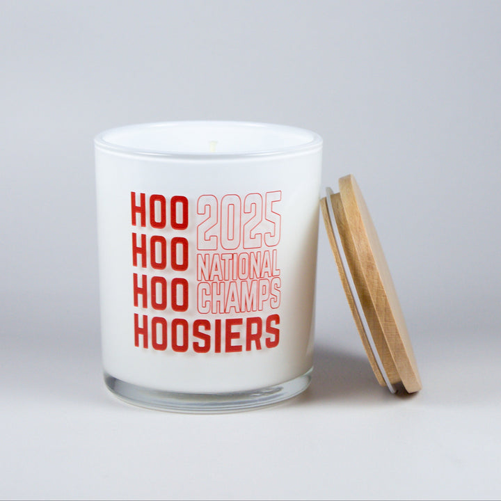 HOOSIERS NATIONAL CHAMPIONSHIP PRINTED CANDLE