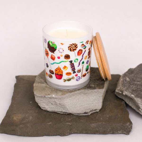 HALLOWEEN CANDY WRAP CANDLE
